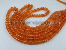 Mandarin Garnet Far Smooth Roundelle Beads 5 To 7 MM